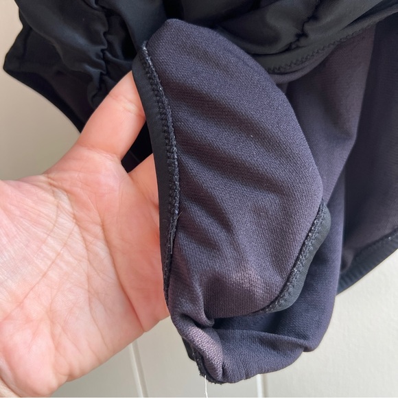 ABS allen schwartz ruched black one piece swimsuit size 10 - Picture 6 of 8